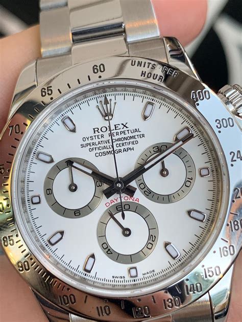 rolex cosmograph daytona stainless steel white face|rolex daytona case size.